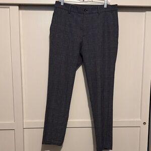 Zara Men's Dark Gray Patterned Dress Pants
